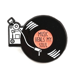 Черный Музыка исцеляет мою душу эмалевые броши, булавки для лацканов из сплава для одежды рюкзака, чёрные, 25x30.5 мм