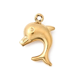 Dolphin Подвески из нержавеющей стали 304, реальный 18 k позолоченный, ионное покрытие (ip), долговечный, дельфин очарование, 15x10.5x4 мм, отверстие : 1 мм