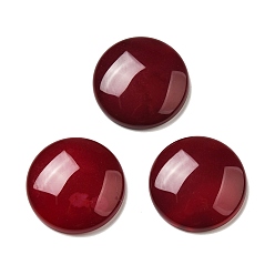 Полосатый Агат Кабошоны с агатом, покрасил и подогрел, плоско-круглые, темно-красный, 25x5.5 мм