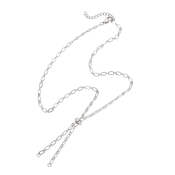 Платина Изготовление ожерелий-слайдеров из латунной цепочки Фигаро, платина, 20.47 дюйм (52 см)