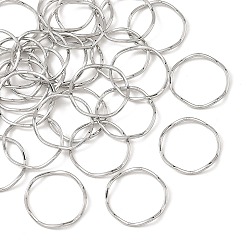 Platinum SHEGRACE Brass Linking Rings, Twisted Round Ring, Cadmium Free & Lead Free & Nickel Free, Long-Lasting Plated, Platinum, 17.5x1.5mm, Inner Diameter: 16mm
