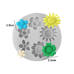 Цветок Пищевые силиконовые формы, формы помады, для украшения торта поделки, цвет шоколада, конфеты, цветочным узором, 66x9 мм, Внутренний диаметр: 19 мм и 22 мм