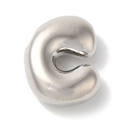 Letter C Brass Pendants, Long-Lasting Plated, Platinum, Letter C, 10x8x3.5mm, Hole: 1.2mm