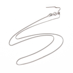 Платина Антикоррозийное родиевое покрытие 925 стерлинговое серебро пшеничные цепи ожерелье для женщин, платина, 17.72 дюйм (45 см)