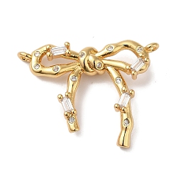 Настоящее золото 18K Стойки обшивки латунные подвески, долговечный, без свинца и без кадмия, бантом, реальный 18 k позолоченный, 20.5x26.5x5.5 мм, отверстие : 1.2 мм