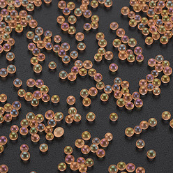 Light Salmon DIY 3D Nail Art Decoration Mini Glass Beads, Tiny Caviar Nail Beads, AB Color Plated, Round, Light Salmon, 2mm, about 450g/bag