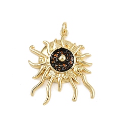 Темно-Оранжевый Латунь эмаль подвески, с прыжковых колец, стойки покрытие, реальный 18 k позолоченный, без свинца и без кадмия, долговечный, темно-оранжевый, 27.5x23.5x3.5 мм, отверстие : 3.4 мм