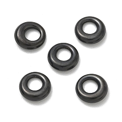 Black 304 Stainless Steel European Beads, Large Hole Beads, Round Ring, Black, 11x3mm, Hole: 5mm