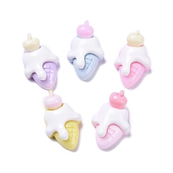 Ice Cream Непрозрачные милые кабошоны из смолы, имитация еды, мороженое, 16x9.5x7 мм