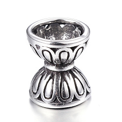 Античное Серебро 316 бусины из хирургической нержавеющей стали, бусины с большим отверстием, античное серебро, 10.5x9 мм, отверстие : 2 мм