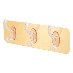 Золотистый Самоклеящиеся акриловые настенные крючки-вешалки, золотые, 59x185x19 мм