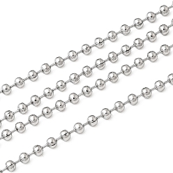 Нержавеющая Сталь Цвет Устойчивые к потускнению 201 шариковые цепи из нержавеющей стали с катушкой, цвет нержавеющей стали, 2.0 мм, около 328.08 футов (100 м) / рулон