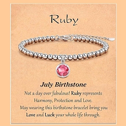 Малиновый Из нержавеющей стали шарм браслеты, с кубического циркония, малиновый, 6-1/4 дюйм (16 см)