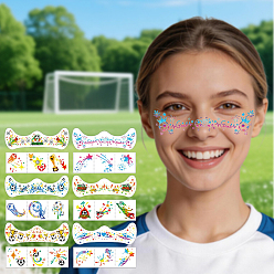 Color mezclado Papel de transferencia de agua autoadhesivo, pegatinas de caras de fútbol, color mezclado, 150x50x0.2 mm