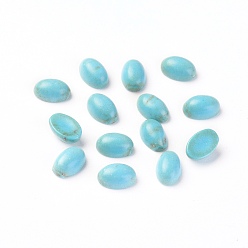 Aquamarine Synthetic Turquoise Cabochons, Dyed, Oval, Aquamarine, 6x4x3mm