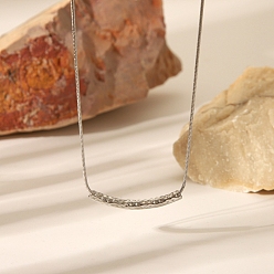 Нержавеющая Сталь Цвет Стильные 304 ожерелья-змейки из изогнутой трубчатой бусины из нержавеющей стали для женщин, цвет нержавеющей стали, 16.14 дюйм (41 см)