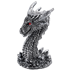 Серебро Держатели хрустальных шаров из смолы, дракон, серебряные, 65x67x107 мм