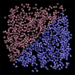 Бледно-Розовый 8/0 светящиеся стеклянные бусины, внутри цветов, светящиеся в темноте круглые бусины, розовый жемчуг, 3 мм, отверстие : 1 мм, около 220 шт / упаковка