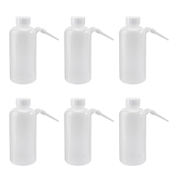 Blanc Flacons de lavage unitaires en plastique à grande ouverture graduée, bouteilles de lavage faciles à presser, plantes en pot arrosoir, blanc, 17.5 cm, capacité: 500 ml
