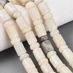 White African Opal Natural White African Opal Beads Strands, Barrel & Rondelle, 8x10mm, Hole: 0.9~1.2mm, about 50~52pcs/strand, 14.57~15.35 inch(37~39cm), Rondelle: 8x4.5~5mm