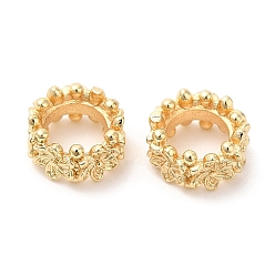 Настоящее золото 14K Экологически чистые латунные бусины с покрытием стойки, долговечный, без свинца и без кадмия, бусины с большим отверстием, цветок, реальный 14 k позолоченный, 8x4 мм, отверстие : 4.8 мм