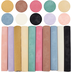 Mixed Color 10Pcs 10 Colors Frosted PVC Imitation Leather Fabrics, DIY Craft Supplies, Mixed Color, 33x20cm, 1pc/color