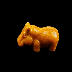 Топаз Нефрит Натуральный топаз нефрит резные фигурки бегемота статуи для украшения рабочего стола домашнего офиса, 40x20 мм