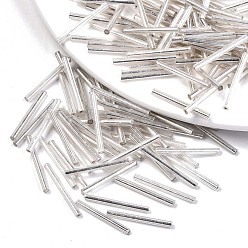 с Покрытием Серебра Гальваническое стекло стеклярус, круглое отверстие, металлических цветов, со серебряным покрытием, 25x2.5 мм, отверстия: 1 мм, около 1800 шт / мешок