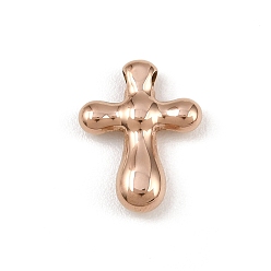 Розовое Золото 304 подвески из нержавеющей стали, крестик, ионное покрытие (ip), розовое золото , 18.5x14.5x4 мм, отверстие : 2 мм
