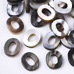 Letter O Natural Black Lip Shell Beads, Top Drilled Beads, Letter.O, O: 10x8.5x2.5mm, Hole: 0.6mm