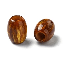 Сэнди Коричневый Cmолы европейские шарики, большие отверстия баррель бисером, песчаный коричневый, 16x12x12 мм, отверстие : 5 мм