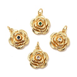 (52) Непрозрачная лаванда Латунные микро проложить кубического циркония подвески, , долговечный, без кадмия и без свинца, реальный 18 k позолоченный, с целью перехода в кольце, разноцветные, 17x14.5x6.5 мм, отверстие : 3.5 мм