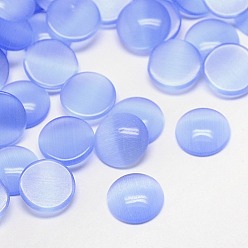 Васильковый Кабошоны кошачьего глаза, полукруглый, васильковый, 18x3 мм