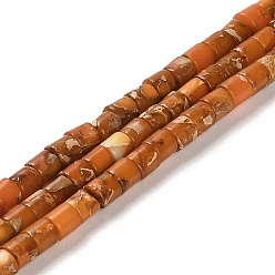 Шоколадный Синтетический регалит / имперская яшма / морские отложения, окрашенные, колонка, цвет шоколада, 4x4 мм, отверстие : 0.9 мм, около 100 шт / нитка, 15.94 дюйм (40.5 см)