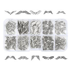 Античное Серебро 100шт 10 бусины из сплава в тибетском стиле, крыло, античное серебро, 5~23x6.5~32x2~4 мм, отверстие : 1~1.5 мм, 10 шт / стиль