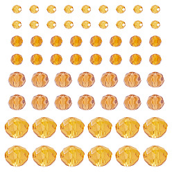 Темно-Золотистый 4нити 4 стили стеклянные бусины нити, граненые, рондель, темные золотарник, 2.9~8x2~6 мм, отверстие : 0.4~1 мм, 1 прядь / стиль