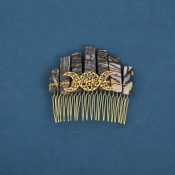 Камень Сетки Обручи для волос из натуральных камней, аксессуары для волос для женщин и девочек, луна, 80x80x20 мм