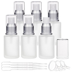 Clear Frosted Glass Spray Bottles, with Fine Mist Sprayer & Dust Cap, Refillable Bottle, Mini Transparent Plastic Funnel Hopper, Disposable Plastic Dropper, Clear, 10.1cm, bottle: 6.74x3.7x3.7cm, Capacity: 30ml