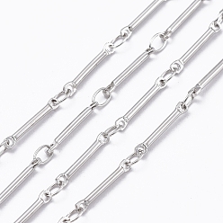 Real Platinum Plated Real Platinum Brass Bar Link Chains, with Spool, Soldered, 13x2x1.2mm, about 32.8 Feet(10m)/roll