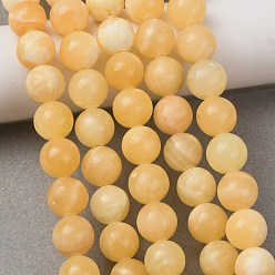 Andere Jade Natürlichem Honig Jadeperle Stränge, Runde, 10 mm, Bohrung: 1 mm, ca. 38 Stk. / Strang, 15.5 Zoll
