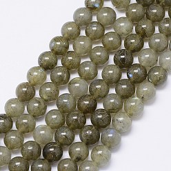 Labradorite Natural Labradorite Beads Strands, Round, 8mm, Hole: 1mm, about 49pcs/strand, 14.96 inch