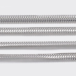 Нержавеющая Сталь Цвет Устойчивые к потускнению 304 плоские цепи-змейки из нержавеющей стали, с катушкой, пайки, цвет нержавеющей стали, 1.5x0.6 мм, около 32.8 футов (10 м) / рулон