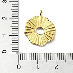 Flat Round Ion Plating(IP) 304 Stainless Steel Pendants, Real 18K Gold Plated, Flat Round, 20.5x17x2mm, Hole: 2.5mm