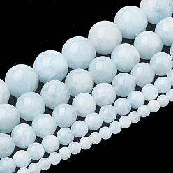 Aquamarine Natural Aquamarine Beads Strands, Round, 6mm, Hole: 0.5mm, about 67pcs/strand