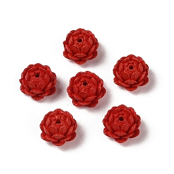 Brique Rouge Perles de corail synthétiques, teint, fleur, firebrick, 12.5x7.5mm, Trou: 1.4mm