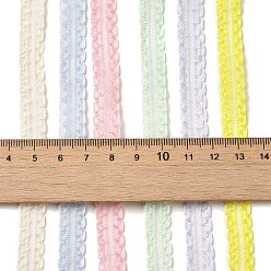Couleur Mélangete Ensembles de rubans à bords ondulés en polyester et nylon, pour la fabrication de nœuds papillon, emballage cadeau, couleur mixte, 3/8 pouces (9~11 mm), environ 5.00 yards (4.57m)/sac