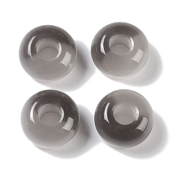 Черный Cmолы европейские шарики, бусины с большим отверстием, имитации кошачьего глаза , рондель, чёрные, 13.5x7.5 мм, отверстие : 5 мм