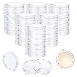 Clear Transparent Acrylic Big Pendants, for Coin Collection, Flat Round, Clear, 52.5x47x6.5mm, Hole: 2mm, 100pcs