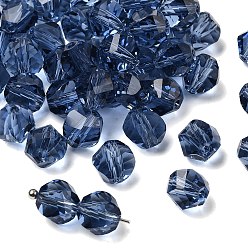 Темно-Синий К 9 стекло, имитация Австрийские кристаллические шарики, класс AAA, граненые, многоугольник, темно-синий, 8 мм, отверстие : 0.9~1 мм
