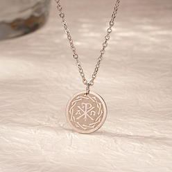 Нержавеющая Сталь Цвет Модные 304 подвески из нержавеющей стали с символом викингов и пиратов для ежедневного ношения, цвет нержавеющей стали, 17.72 дюйм (45 см)